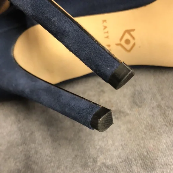 Katy Perry Collections Navy Blue Suede Star-Strap High Heel Sandals - Picture 16 of 16